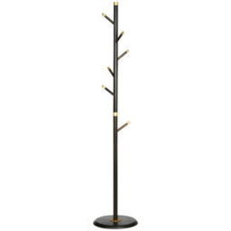 Homcom Coat Rack Bamboo Coat Stand With Round Base For Handbags - thumbnail 2