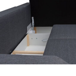 Alvares Living Room Corner Sofa Bed With Sleeping Function Upholstered Back 2 Storage 305X205X90Cm Mustard Left - thumbnail 7