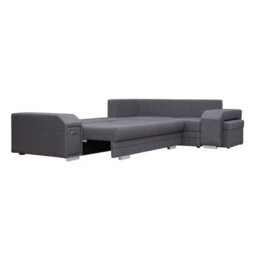 Alvares Living Room Corner Sofa Bed With Sleeping Function Upholstered Back 2 Storage 305X205X90Cm Mustard Left - thumbnail 3