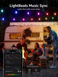 Lepro Zb1 Ai Smart Outdoor String Lights 15M, Ip65 Festoon Lights Warm White&rgb Works With Alexa, Bluetooth&2.4G Wifi, No Remote - thumbnail 5
