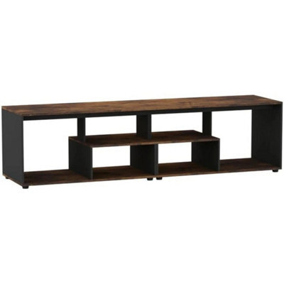 Large Wooden Coffee Table With Storage Shelves Modern - image 1