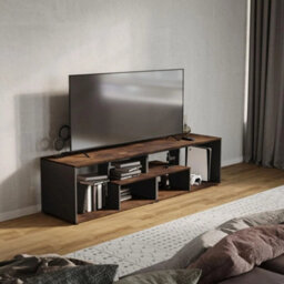 Large Wooden Coffee Table With Storage Shelves Modern - thumbnail 5
