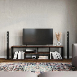 Large Wooden Coffee Table With Storage Shelves Modern - thumbnail 4