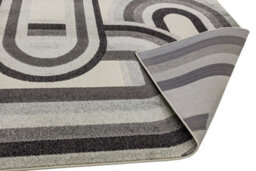 Grey Modern Geometric Easy To Clean Dining Room Rug-160Cm X 230Cm - thumbnail 4