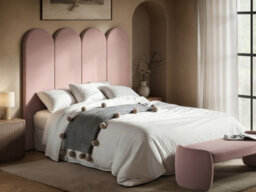 Solace+Co Cirrus Headboard Wall Panels Kingsize Pink Velvet - thumbnail 3
