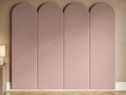 Solace+Co Cirrus Headboard Wall Panels Kingsize Pink Velvet - thumbnail 1