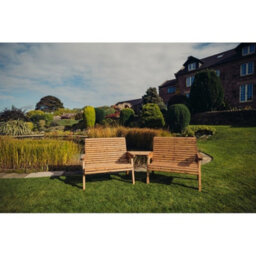 Churnet Valley Garden Furniture Ltd Valley 4 Seat Set 2X2B Angled Tray - Timber - L100 X W280 X H95 Cm - Fully Assembled - Set Of Waterproof Cushions Included - thumbnail 3