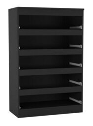 Urbn-Living Urbnliving Height 108.5Cm 5 Drawer Skagen Wooden Bedroom Chest Cabinet Colour Black Carcass And Black Drawers No Handle Storage - thumbnail 7