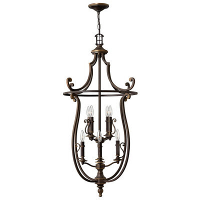 Elegant 8 Bulb Chandelier Pendant Light In Olde Bronze With Led E14 60W Bulbs