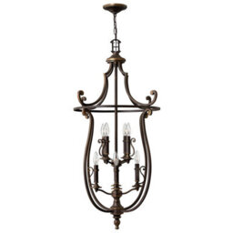 Elegant 8 Bulb Chandelier Pendant Light In Olde Bronze With Led E14 60W Bulbs