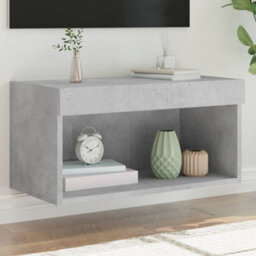 Berkfield Durable Tv Cabinet With Led Lights Concrete Grey 60X30X30 Cm - thumbnail 2