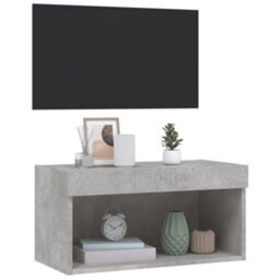 Berkfield Durable Tv Cabinet With Led Lights Concrete Grey 60X30X30 Cm - thumbnail 6