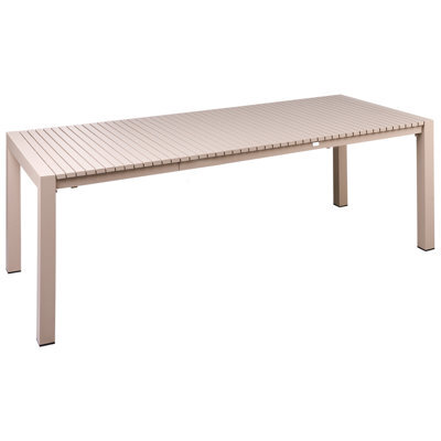 Beliani Extending Garden Dining Table Ardesio 160/220 Cm 90 Cm Metal Sand Beige - image 1