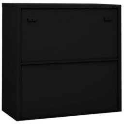 Walplus Office Cabinet With Sliding Door Black 90X40X90 Cm Steel - thumbnail 5