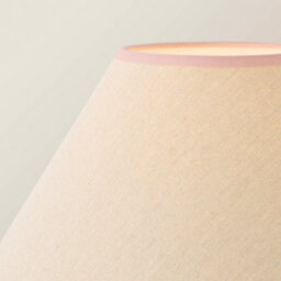 Valuelights Bobbin Pink Trim Linen Shade Cream Bobble Floor Lamp With Bulb - thumbnail 4