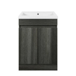 Affine 600mm Bathroom Vanity Unit Basin 2 Door Storage Cabinet Furniture Charcoal Grey - thumbnail 8