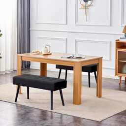 Kosy Koala Dining Table Set Oak Effect Table With 2 Black Velvet Benches Dining Furniture Set
