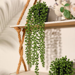 2 Pack Artificial Hanging Potted Plants, Faux Pearl Garland, Faux Succulent Plants For Home Wall Decoration - thumbnail 2