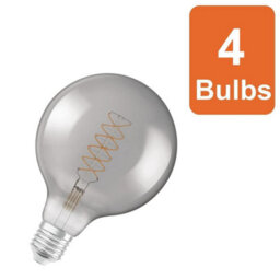 Osram Vintage 1906 Globe 125 30 Filament Dim Lamp 7.8W 818 Smoke E27 4 Pack - thumbnail 1