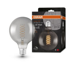 Osram Vintage 1906 Globe 125 30 Filament Dim Lamp 7.8W 818 Smoke E27 4 Pack - thumbnail 4