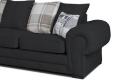 Verona 6 Seater L Shaped Corner Sofa 3C2 Configuration Black Fabric Left Or Right Hand - thumbnail 7