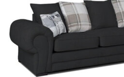 Verona 6 Seater L Shaped Corner Sofa 3C2 Configuration Black Fabric Left Or Right Hand - thumbnail 2