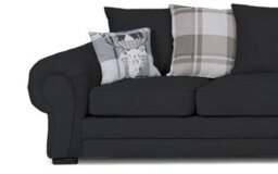Verona 6 Seater L Shaped Corner Sofa 3C2 Configuration Black Fabric Left Or Right Hand - thumbnail 3
