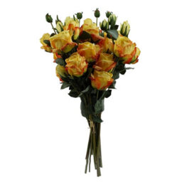 Leaf 6 X 60Cm Yellow Rose Artificial Flower Sprays - 24 Flowers 18 Buds - thumbnail 1