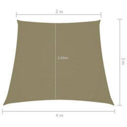 Berkfield Sunshade Sail Oxford Fabric Trapezium 2/4X3 M Beige - thumbnail 6