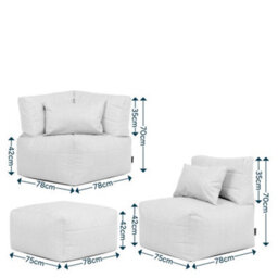 3Pcs Icon Noa, 1X Corner, 1X Recliner, 1X Slab, Outdoor Woven Natural - thumbnail 6