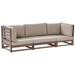 Beliani Garden Sofa 3 Seater Trani Modular Certified Acacia Wood Dark Brown