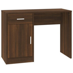 Berkfield Durable Desk With Drawer&cabinet Brown Oak 100X40X73 Cm Engineered Wood