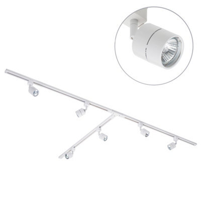 Litecraft Soho White 6 Head 3M T Shape Kitchen Track Light With Led Bulbs - image 1