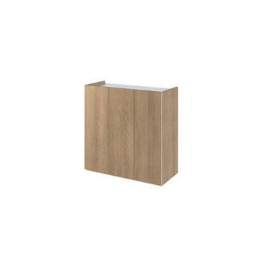 Arte Elegant Easy 3 Sideboard Cabinet H950mm W950mm D400mm, Oak Scandi & White, Three Doors, Four Shelves, Led Lighting - image 1