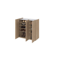Arte Elegant Easy 3 Sideboard Cabinet H950mm W950mm D400mm, Oak Scandi & White, Three Doors, Four Shelves, Led Lighting - thumbnail 5