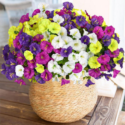Artificial Outdoor Flowers, 4 Colors, Uv Resistant, Fake Flower Bouquets - image 1