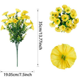 Artificial Outdoor Flowers, 4 Colors, Uv Resistant, Fake Flower Bouquets - thumbnail 3