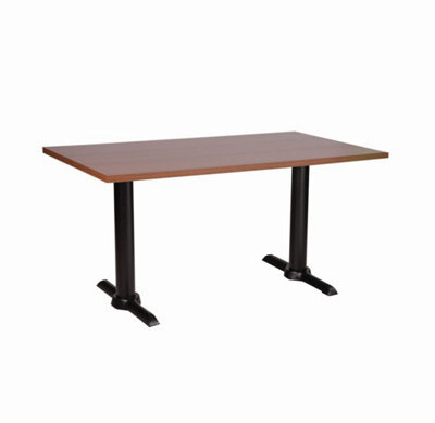 Elliot Black Twin Table Base Rectangular Laminate Top Black Coffee Walnut 1200 X 800mm - image 1