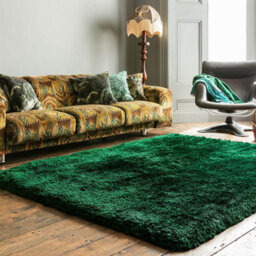 Green Easy To Clean Plain Handmade , Luxurious , Modern , Plain , Shaggy , Sparkle Rug For Living Room, Bedroom - 200Cm X 300Cm - thumbnail 1