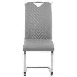 Beliani Set Of 2 Dining Chairs Picknes Faux Leather Light Grey - thumbnail 4