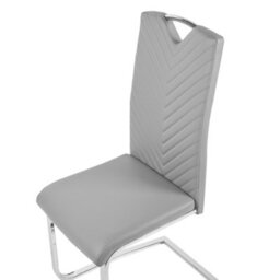 Beliani Set Of 2 Dining Chairs Picknes Faux Leather Light Grey - thumbnail 7