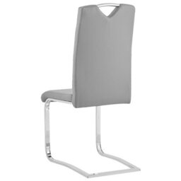 Beliani Set Of 2 Dining Chairs Picknes Faux Leather Light Grey - thumbnail 6