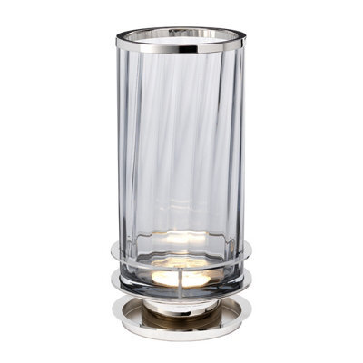 Luminosa Lighting Elstead Arno Table Lamp Metalwork Polished Nickel, Smoked Glass - image 1