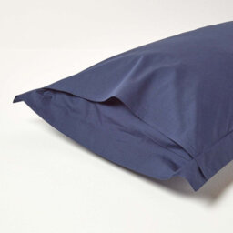 Homescapes Navy Blue Egyptian Cotton Oxford Pillowcase 200 Tc, King Size - thumbnail 3