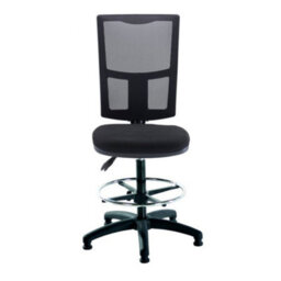Mist 2 Mesh Back Draughtsman Chair - Black Fabric - thumbnail 3
