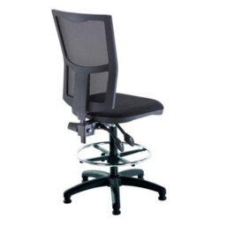 Mist 2 Mesh Back Draughtsman Chair - Black Fabric - thumbnail 4