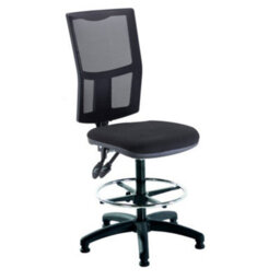 Mist 2 Mesh Back Draughtsman Chair - Black Fabric - thumbnail 1