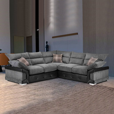 Sliding Wardrobes 4 u LTD Sliding Wardrobes 4U Jasmine Corner & 3+2 Sofa In 2 Colors (Corner - Grey) - image 1