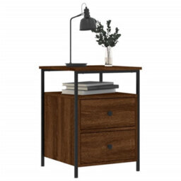 Berkfield Bedside Cabinet Brown Oak 44X45X60 Cm Engineered Wood - thumbnail 3