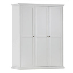 Furniture To Go Paris Wardrobe With 3 Doors In White - thumbnail 1